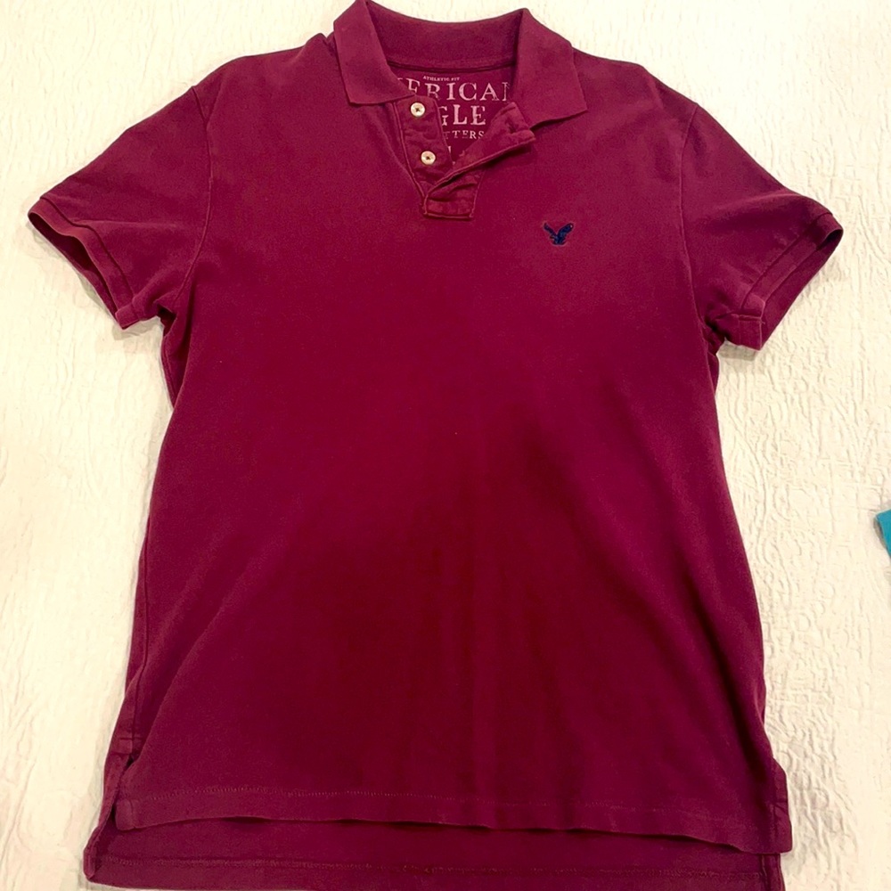 American Eagle Maroon Polo Men’s Size Medium